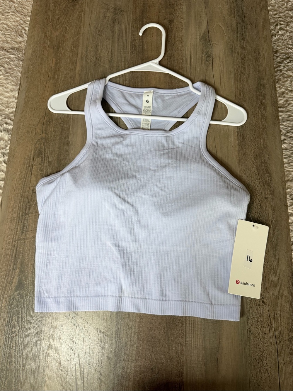 NWT Lululemon EBB to Street Racerback Tank Sz 12 *Serene blue